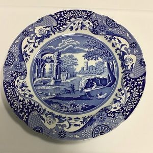 Vtg Spode Blue Italian Scalloped Edge dinner Plate England 10.5”